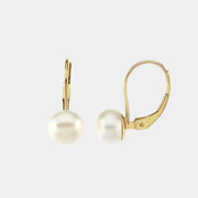 14K Freshwater Cultured Pearl Lever Earrings