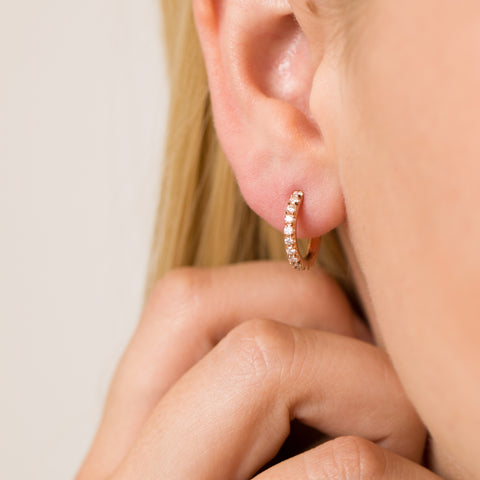 lab diamond hoop earrings
