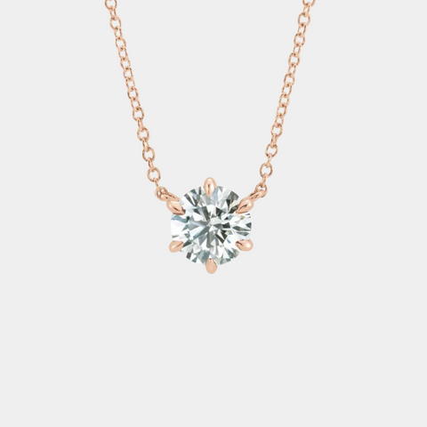 14K gold diamond solitaire necklace