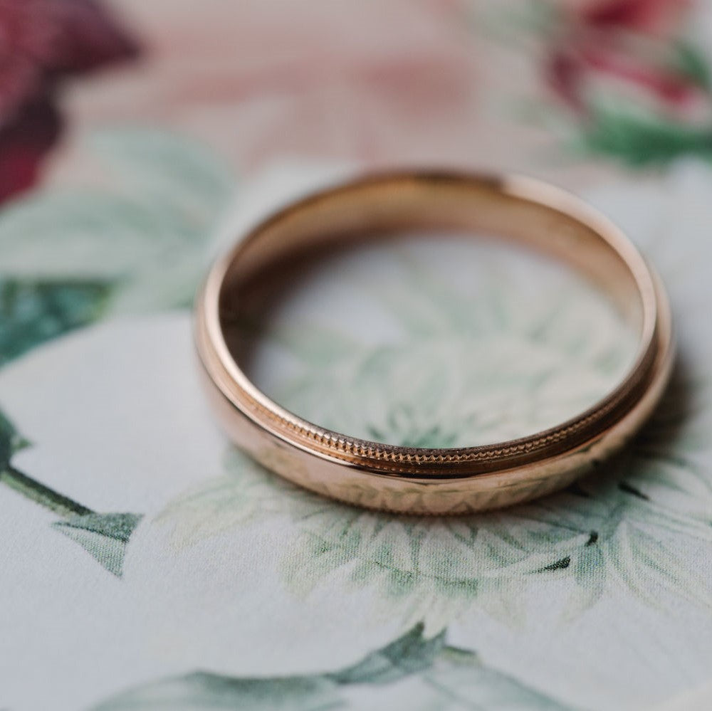 Solid Gold Wood Men's Wedding Band | Jewelry by Johan - Jewelry by Johan