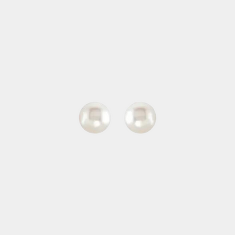 Cultured White Freshwater Pearl Studs