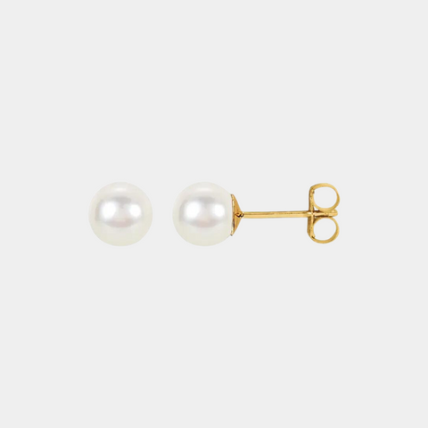 Cultured White Freshwater Pearl Studs