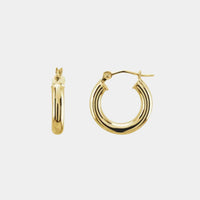 14K Tube Hoops