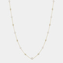 14K, Akoya Pearl & Natural Diamond Station Necklace