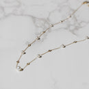 14K, Akoya Pearl & Natural Diamond Station Necklace Lifestyle
