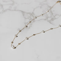 14K, Akoya Pearl & Natural Diamond Station Necklace Lifestyle
