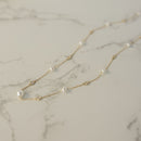 14K, Akoya Pearl & Natural Diamond Station Necklace Lifestyle
