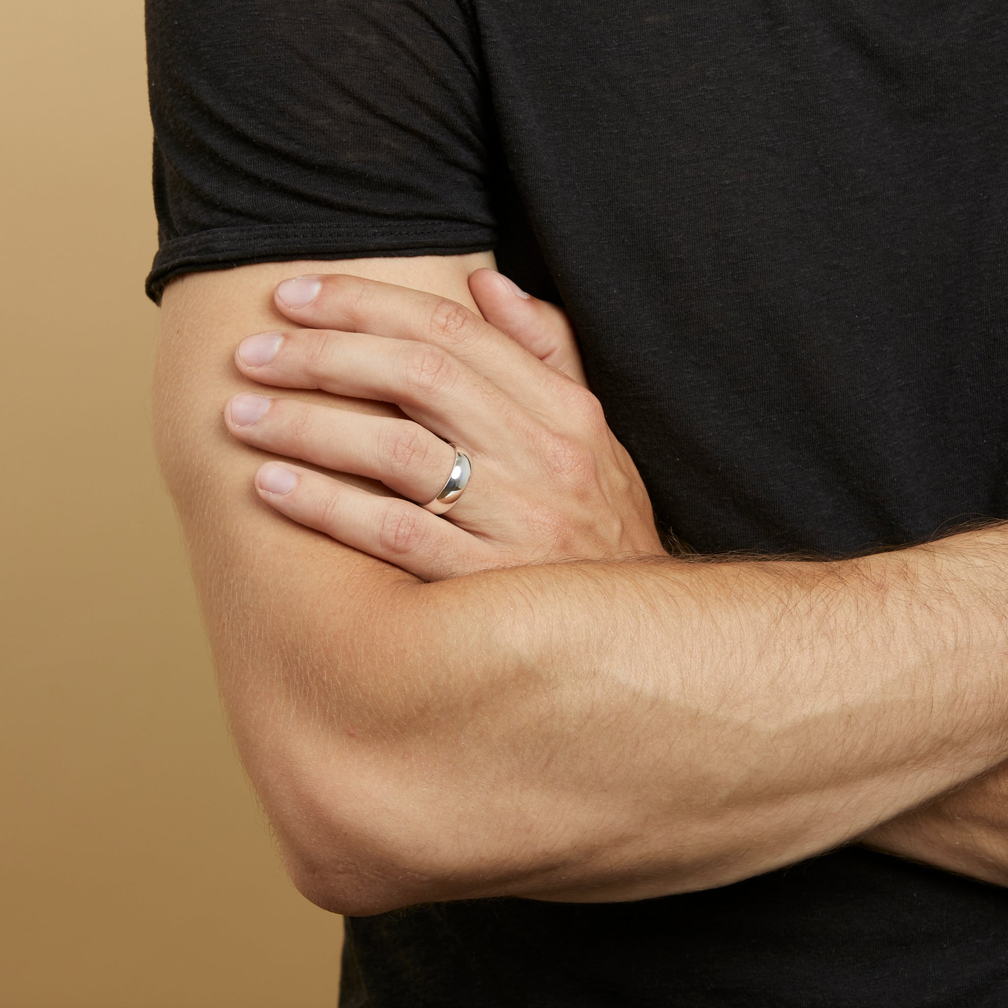 mens white gold wedding band