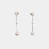 14K White Gold & Akoya Pearl Station Earrings