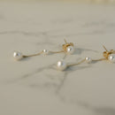 14K Yellow Gold & Akoya Pearl Station Earrings Lifestyle