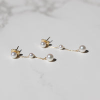 14K Yellow Gold & Akoya Pearl Station Earrings Lifestyle