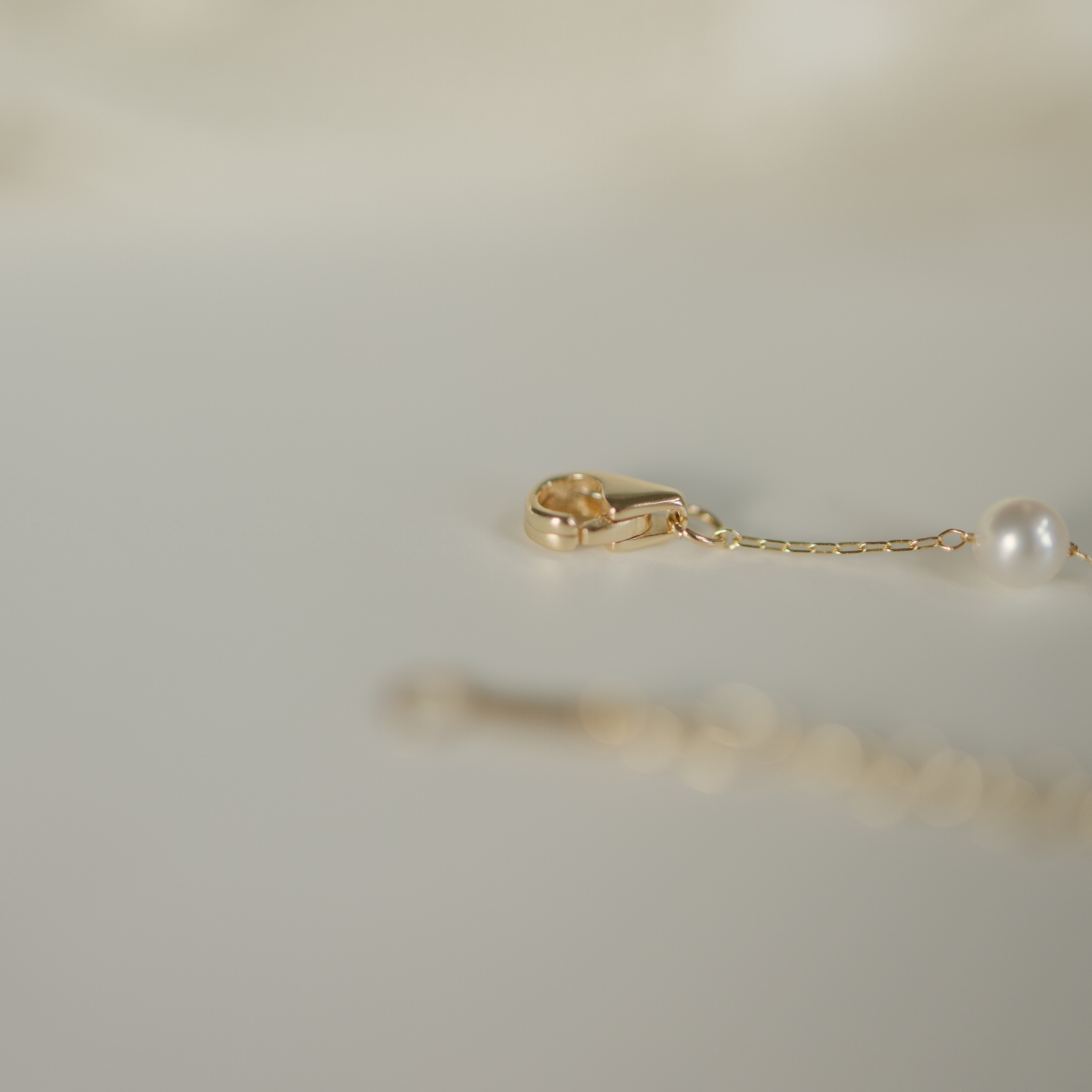 14K, Akoya Pearl & Natural Diamond Station Bracelet Clasp Lifestyle