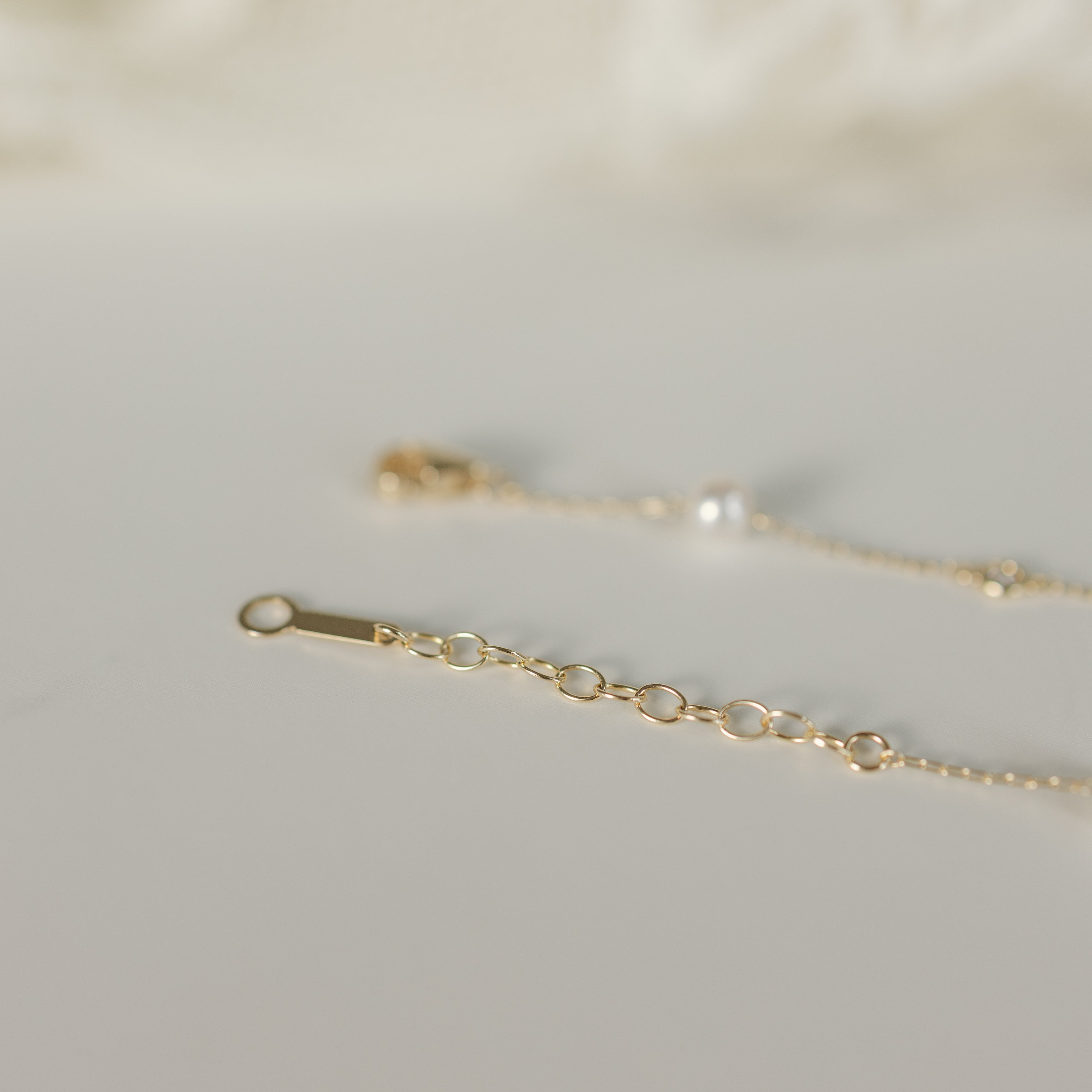 14K, Akoya Pearl & Natural Diamond Station Bracelet Adjustable Loops Lifestyle