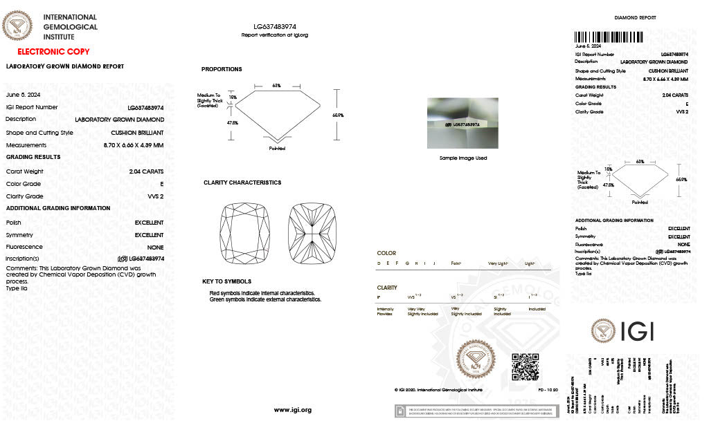 Elongated Cushion | 2.04 E VVS2 | LG637483974