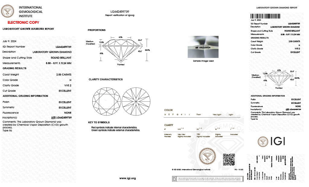 Diamond Round - Laboratory Grown - 2.53 - thumbnail