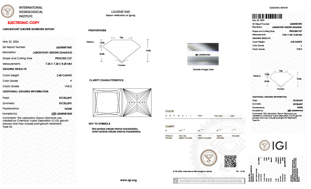 Princess | 2.45 F VVS2 | LG635451840