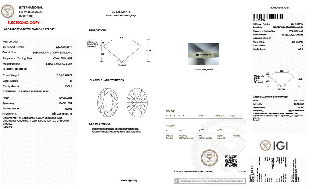 Diamond Oval - Laboratory Grown - 2.52 - thumbnail
