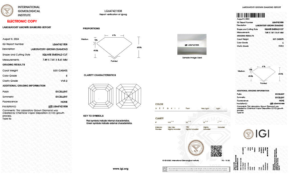 Asscher | 3.01 E VVS2 | LG647421508