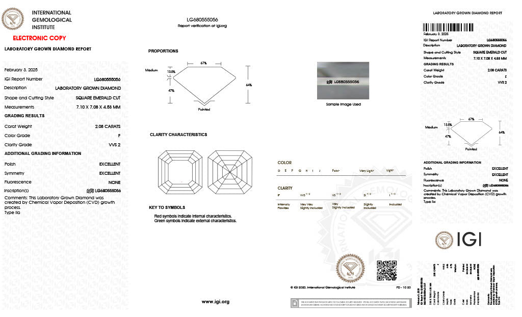 Asscher | 2.08 F VVS2 | LG680555056