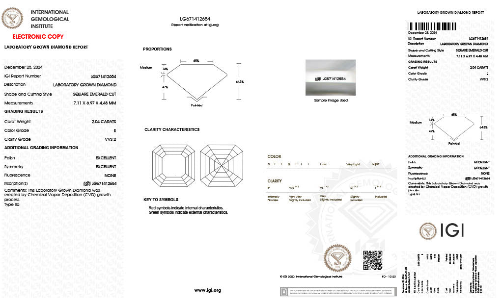 Diamond Asscher - Laboratory Grown - 2.04 - thumbnail