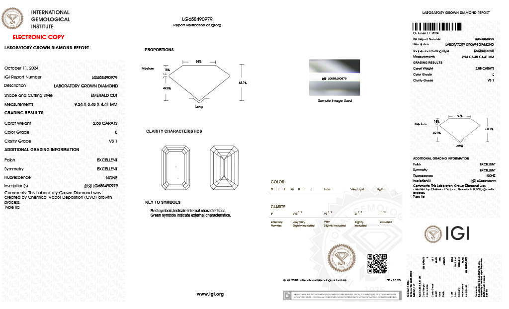 Emerald | 2.58 E VS1 | LG658490979