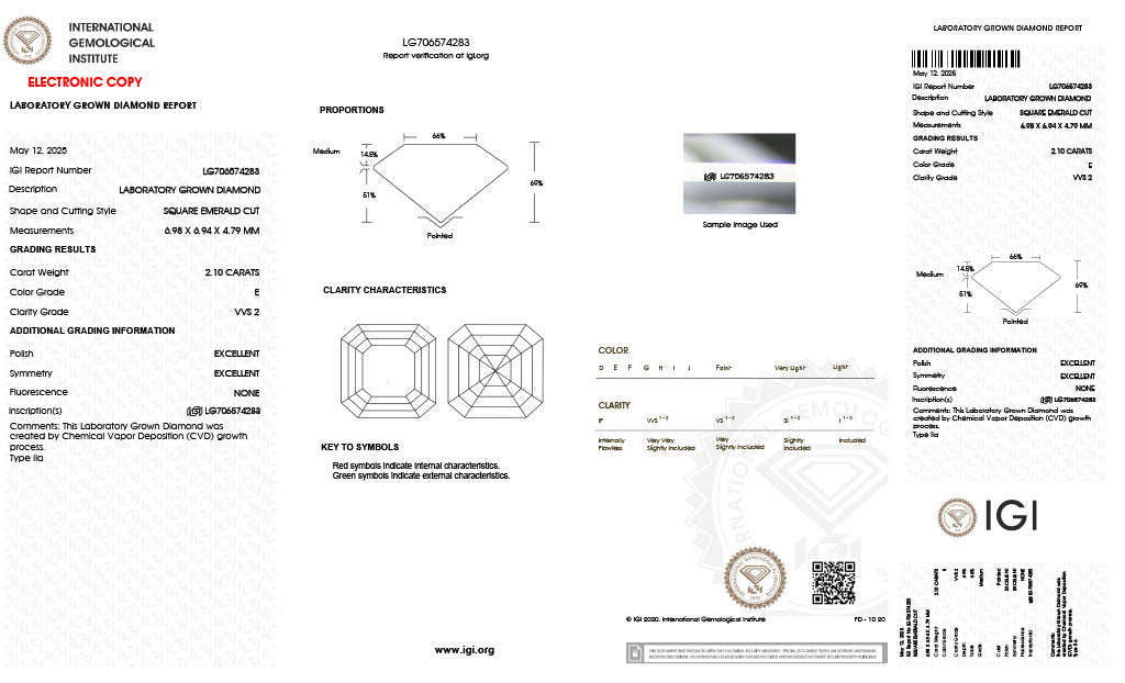 Asscher | 2.10 E VVS2 | LG706574283
