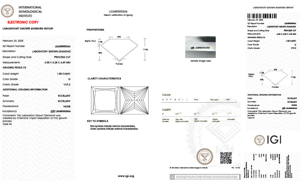 Princess | 1.58 D VVS2 | LG685555366