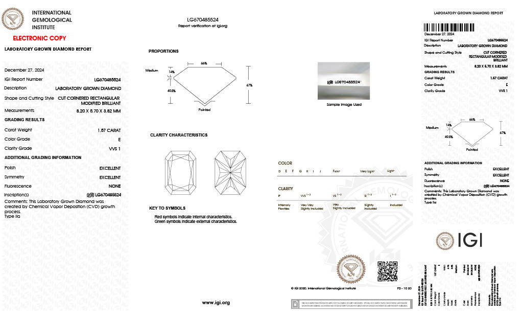 Diamond Radiant - Laboratory Grown - 1.57