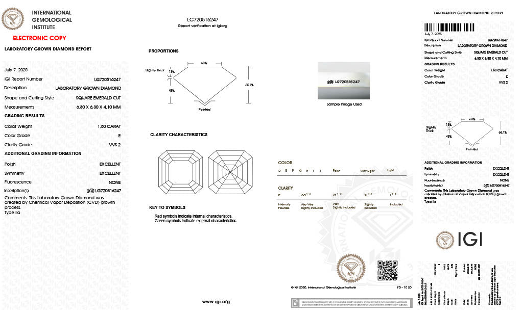 Diamond Asscher - Laboratory Grown - 1.5 - thumbnail
