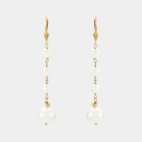 14K Freshwater Cultured Pearl Drop Earrings