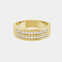 The Gold Double Row Tapered Band