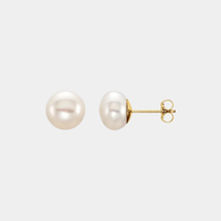 14K Freshwater Cultured Button Pearl Studs