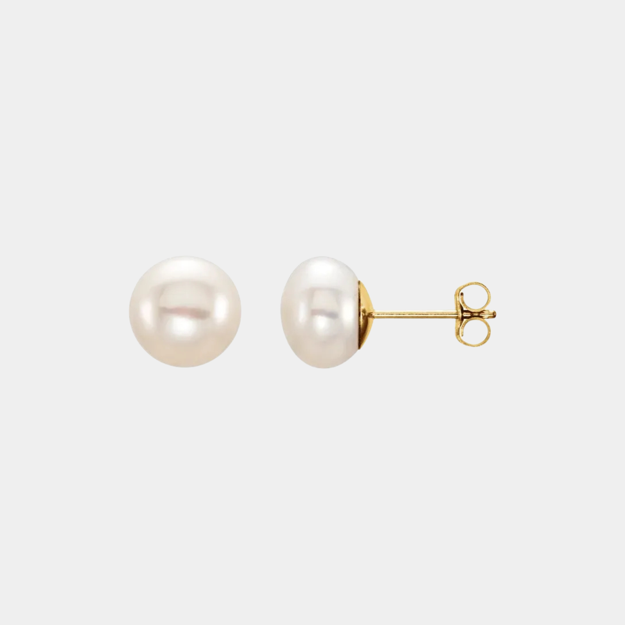 14K Freshwater Cultured Button Pearl Studs