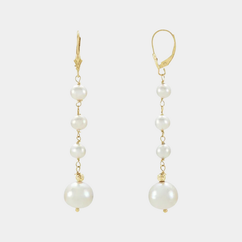 14K Freshwater Cultured Pearl Drop Earrings