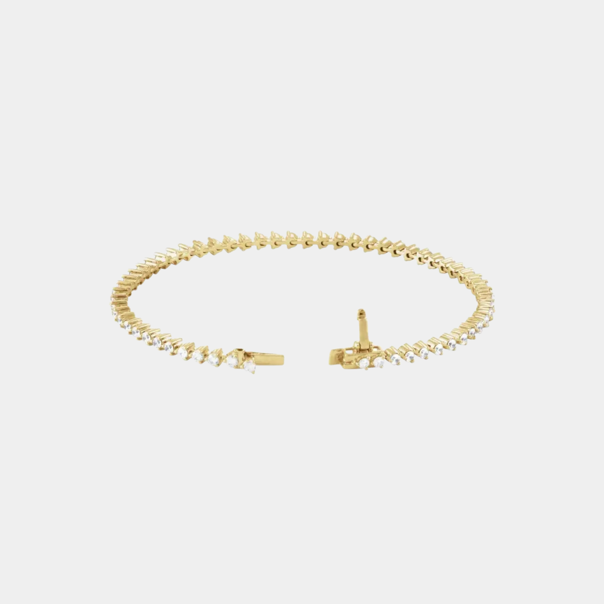 14K 3-Prong Diamond Tennis Bracelet