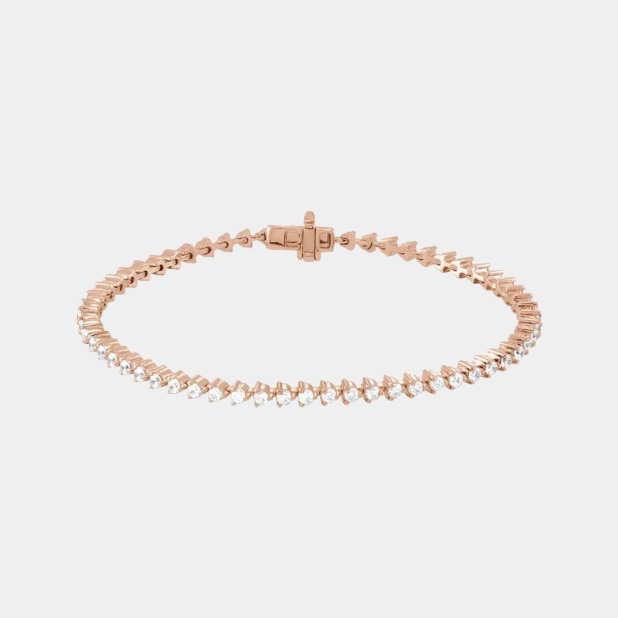 14K 3-Prong Diamond Tennis Bracelet