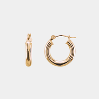 14K Tube Hoops