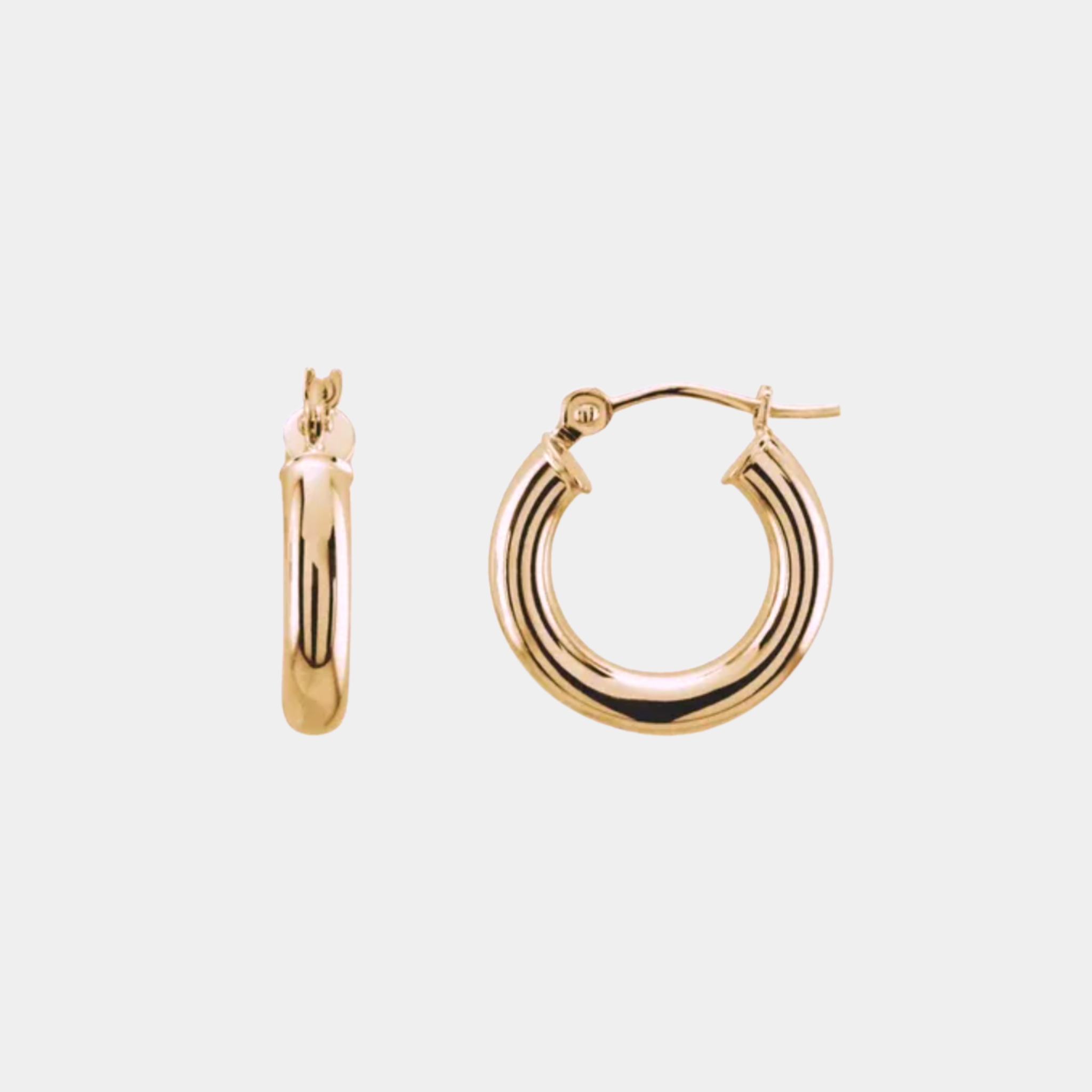 14K Tube Hoops