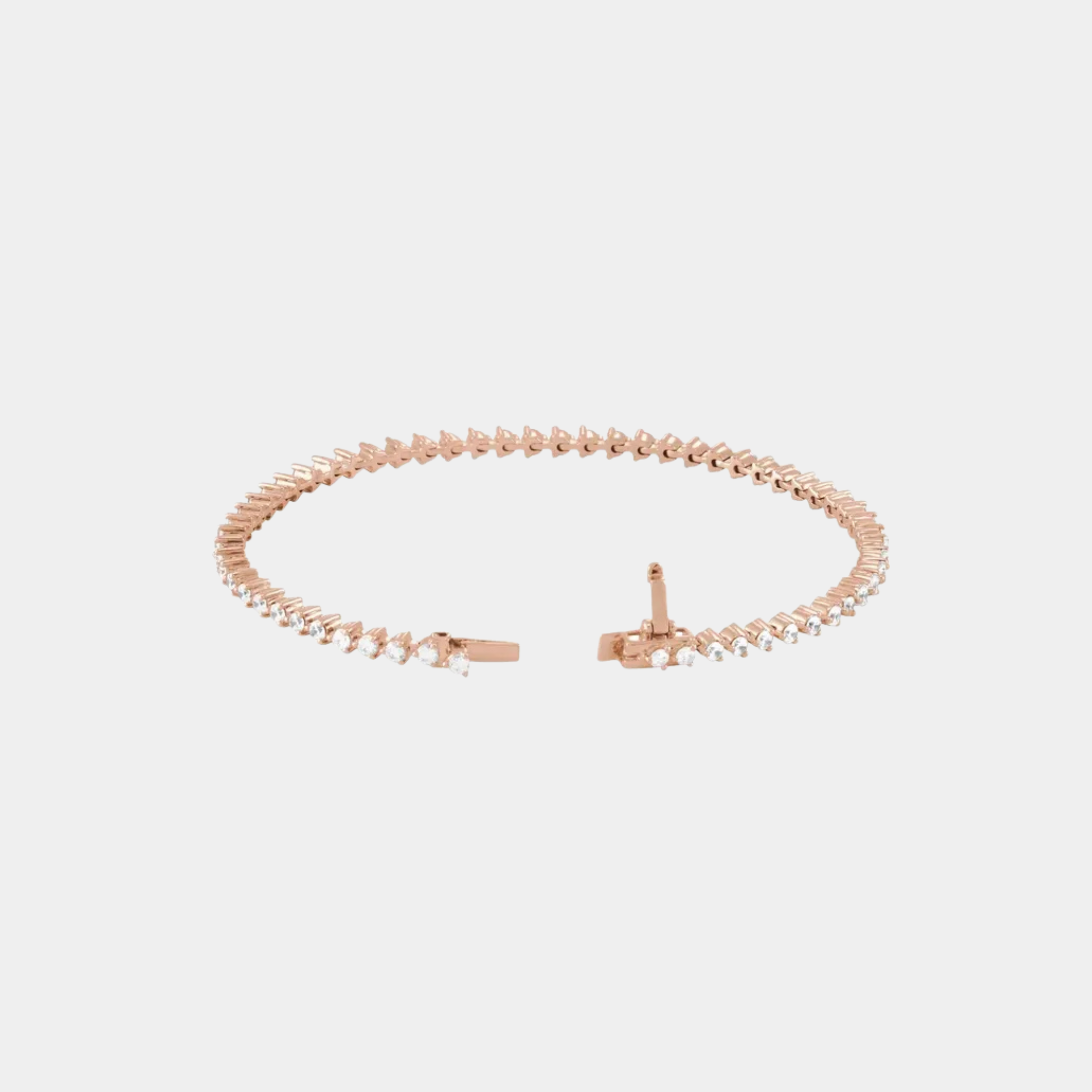 14K 3-Prong Diamond Tennis Bracelet