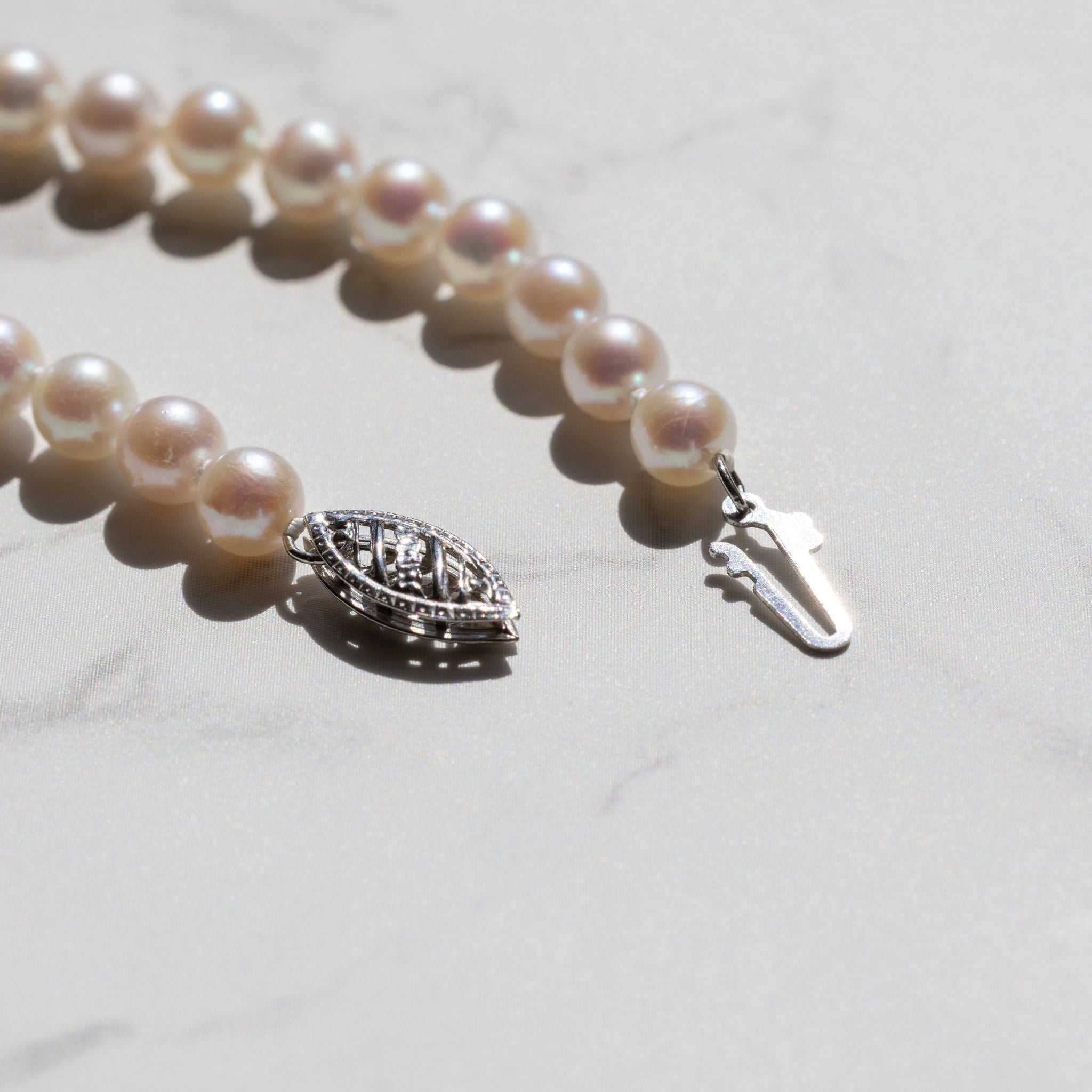 5-5.5mm Pink Akoya Pearl Strand with 14K Clasp Lifestyle