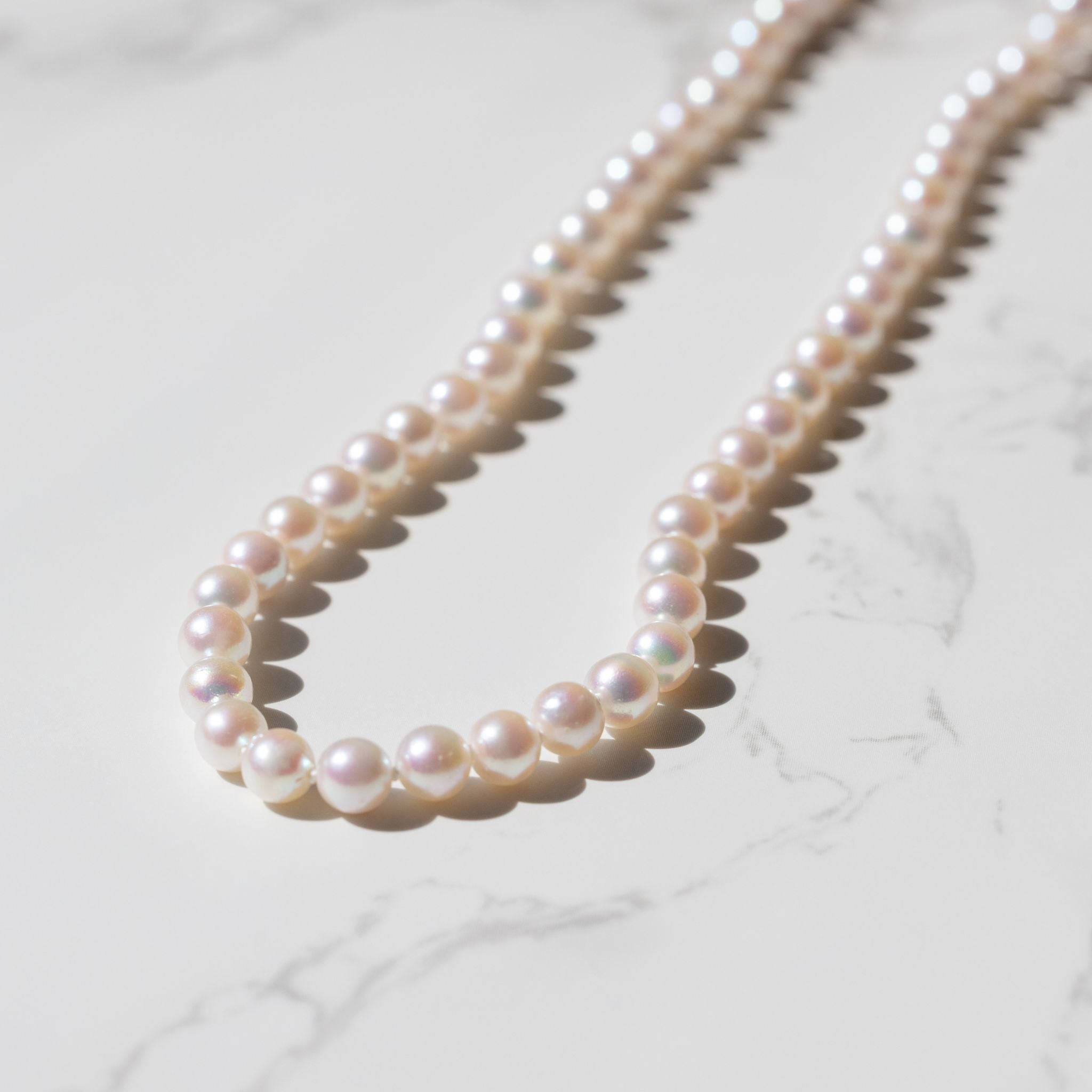 5-5.5mm Pink Akoya Pearl Strand with 14K Clasp Lifestyle