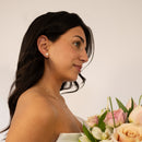 yellow gold pearl studs model 