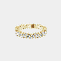 hitched women's yellow gold cluster diamond band in full eternity