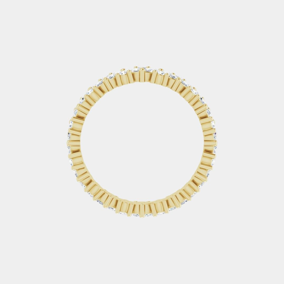 hitched women's yellow gold cluster diamond band in full eternity