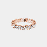 hitched women's rose gold cluster diamond band in full eternity