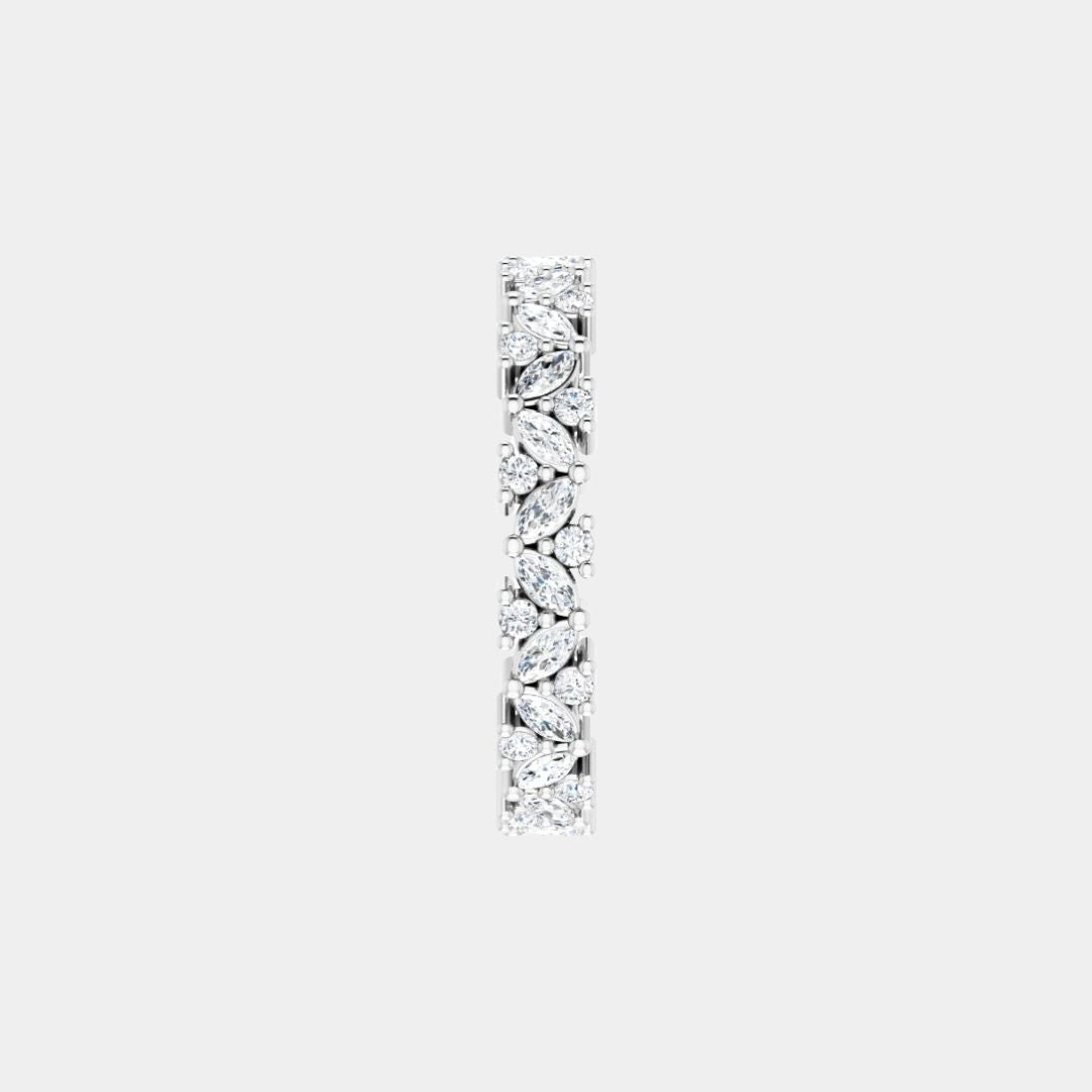 hitched women's white gold cluster diamond band in full eternity