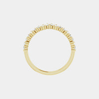 hitched women's yellow gold cluster diamond band in half eternity