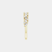 hitched women's yellow gold cluster diamond band in half eternity