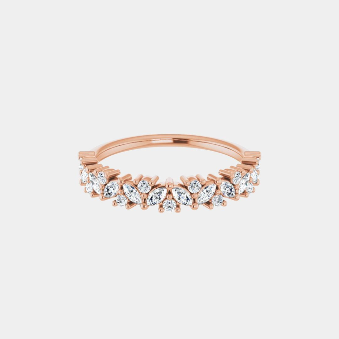 hitched women's rose gold cluster diamond band in full eternity