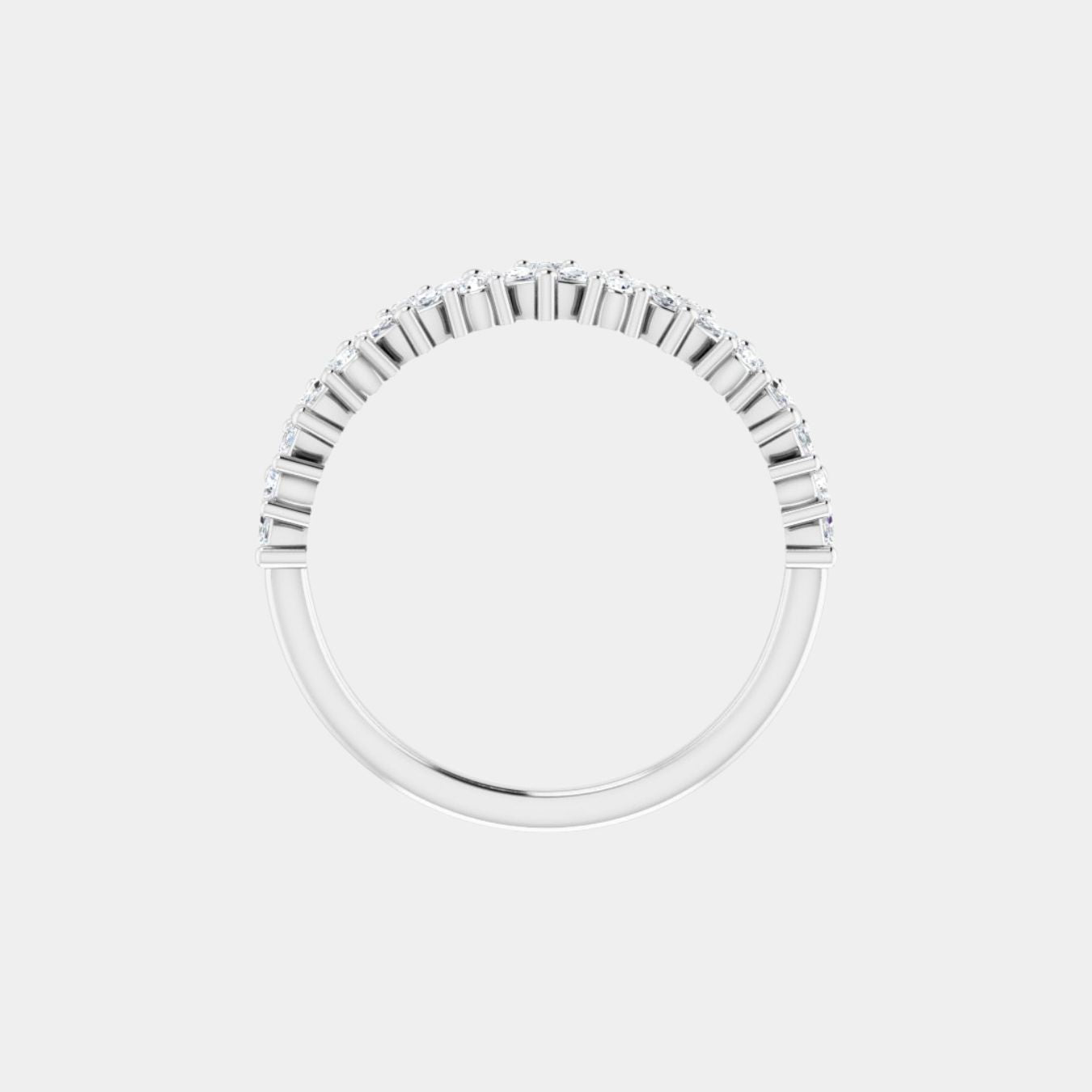 hitched women's white gold cluster diamond band in half eternity